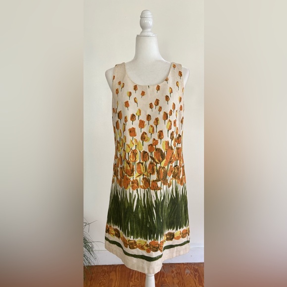 Anthropologie Anna Sui  Tulip Dress "Pernnial Blooms Shift"  $248   medium - Picture 1 of 9